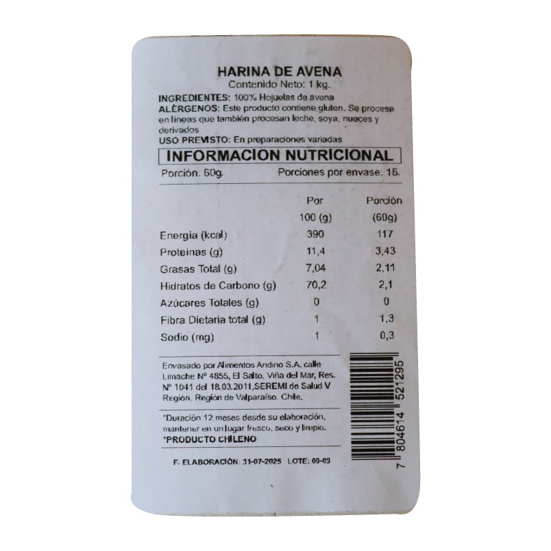Harina de avena 1 kg Aldea Nativa - Aldea Nativa - Aldea Nativa