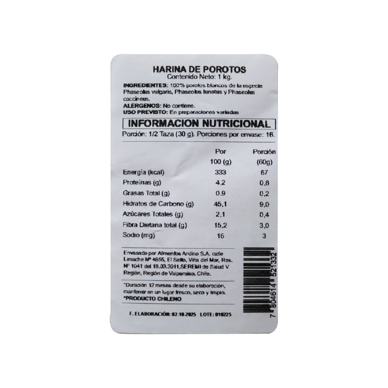 Harina de porotos 1 kilo Aldea Nativa - ALDEA NATIVA - Aldea Nativa