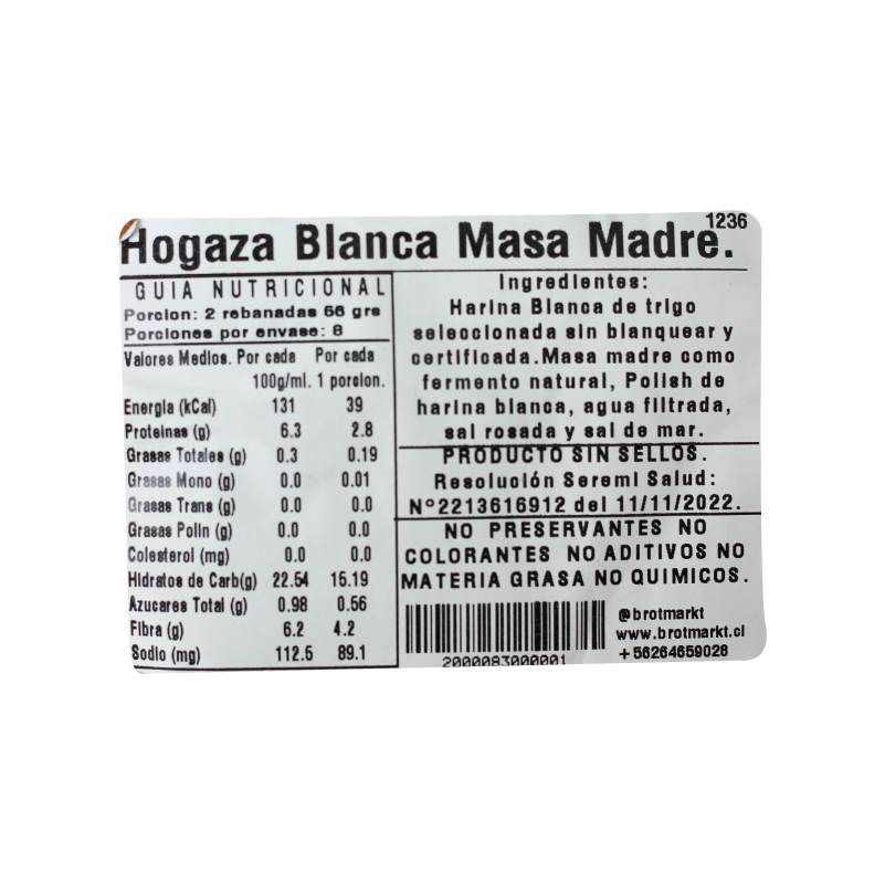 Hogaza Blanca Brotmarkt - BROTMARKT - Aldea Nativa