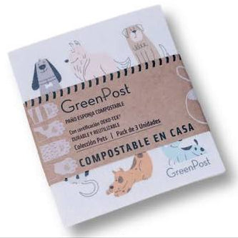 Paño esponja ecologica pets 3 UN GREENPOST