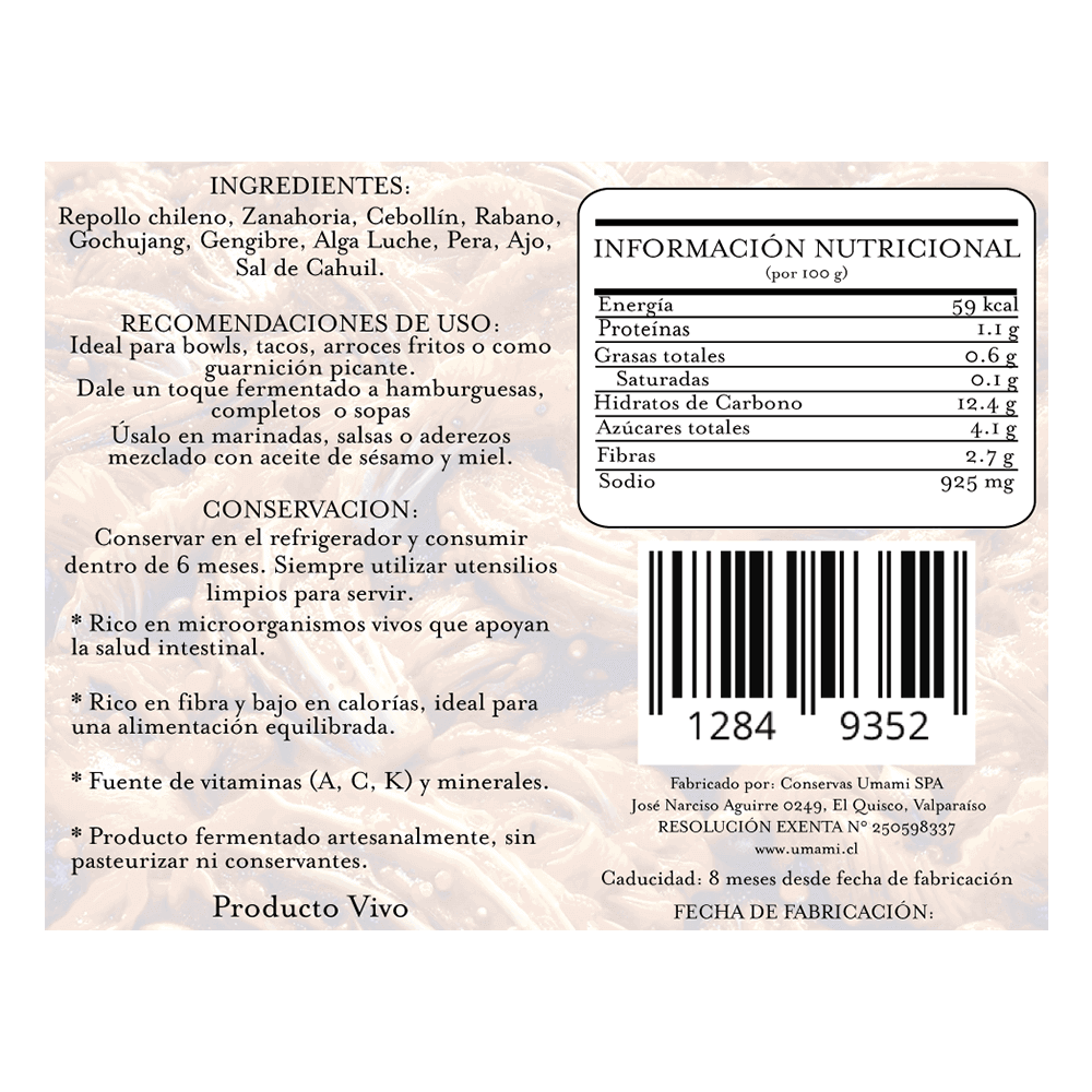 Kimchi 400 gr Umami - UMAMI - Aldea Nativa