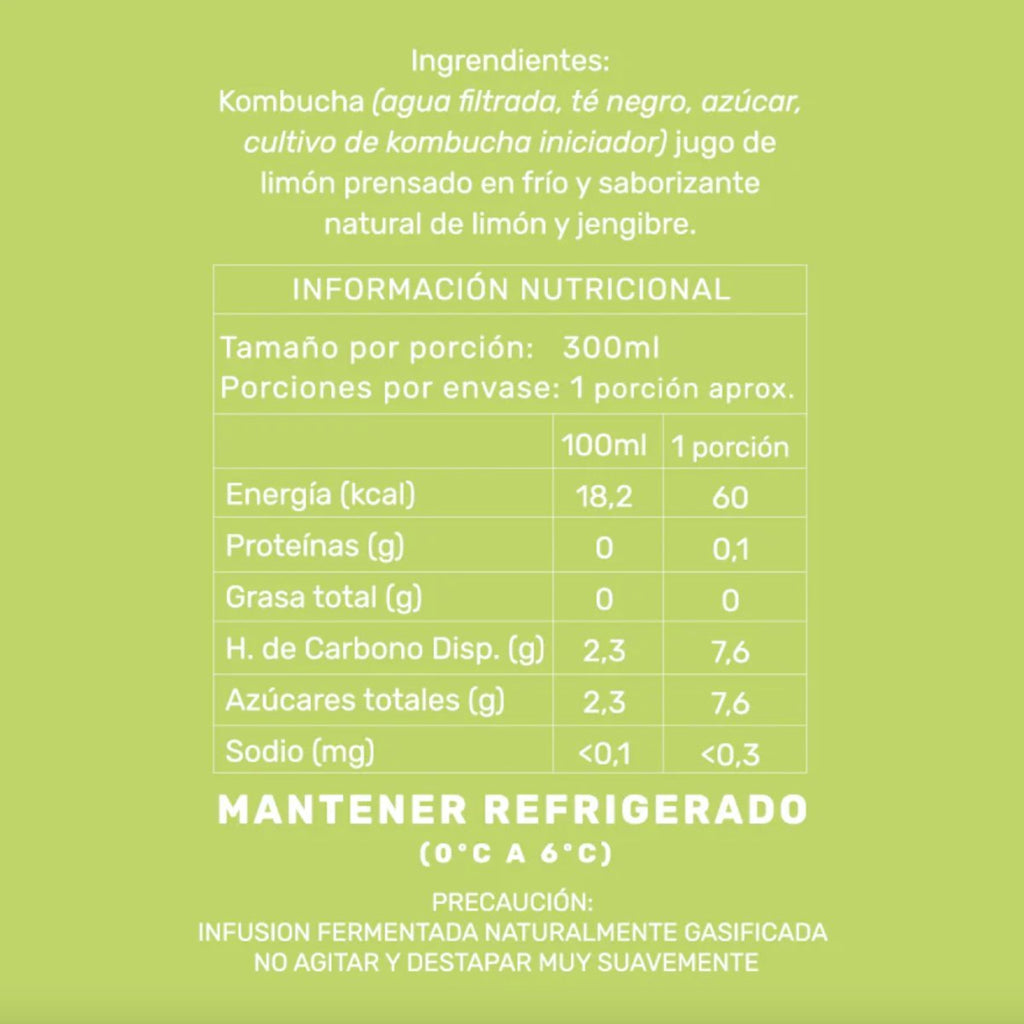 Kombucha Limón Jengibre Ghali 330 Ml - GHALI - Aldea Nativa