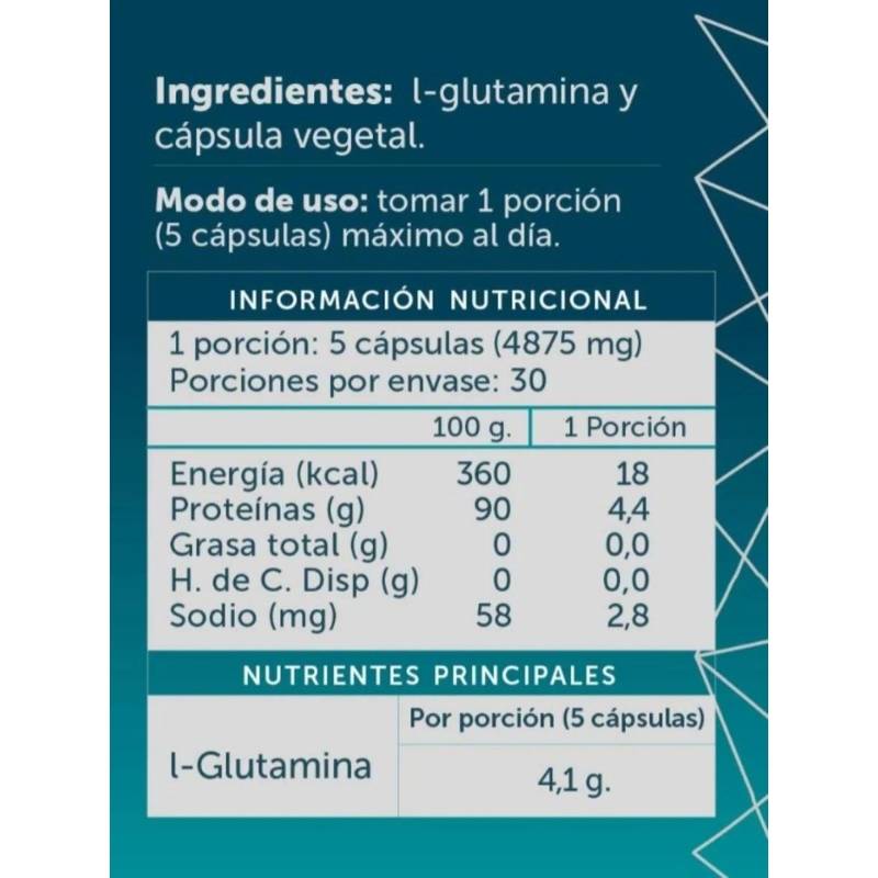 L Glutamina Pure Wellplus 150 Cap - WELLPLUS - Aldea Nativa