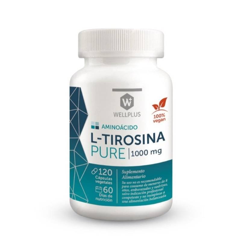 L Tirosina Pure Wellplus 120 Cap - WELLPLUS - Aldea Nativa