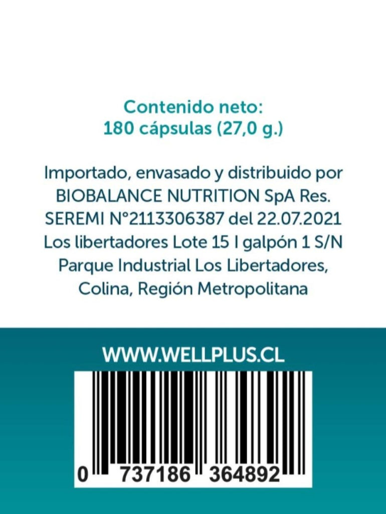 L Triptofano Pure Wellplus 180 Cap - WELLPLUS - Aldea Nativa