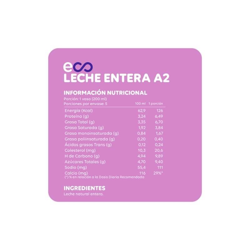 Leche Entera A2 Tetra Pak Ecoterra 1 Lt - ECOTERRA - Aldea Nativa