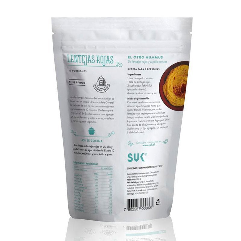 Lentejas Rojas Oriental 500 Gr - ORIENTAL - Aldea Nativa