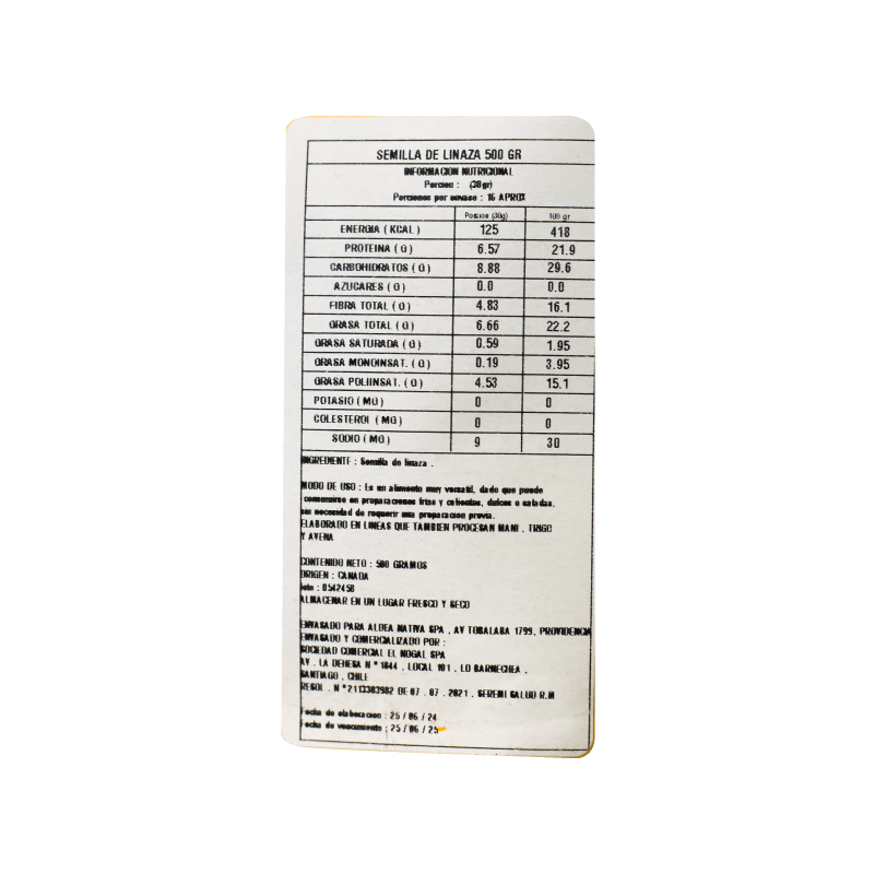 Linaza Aldea Nativa 500 Gr - ALDEA NATIVA - Aldea Nativa