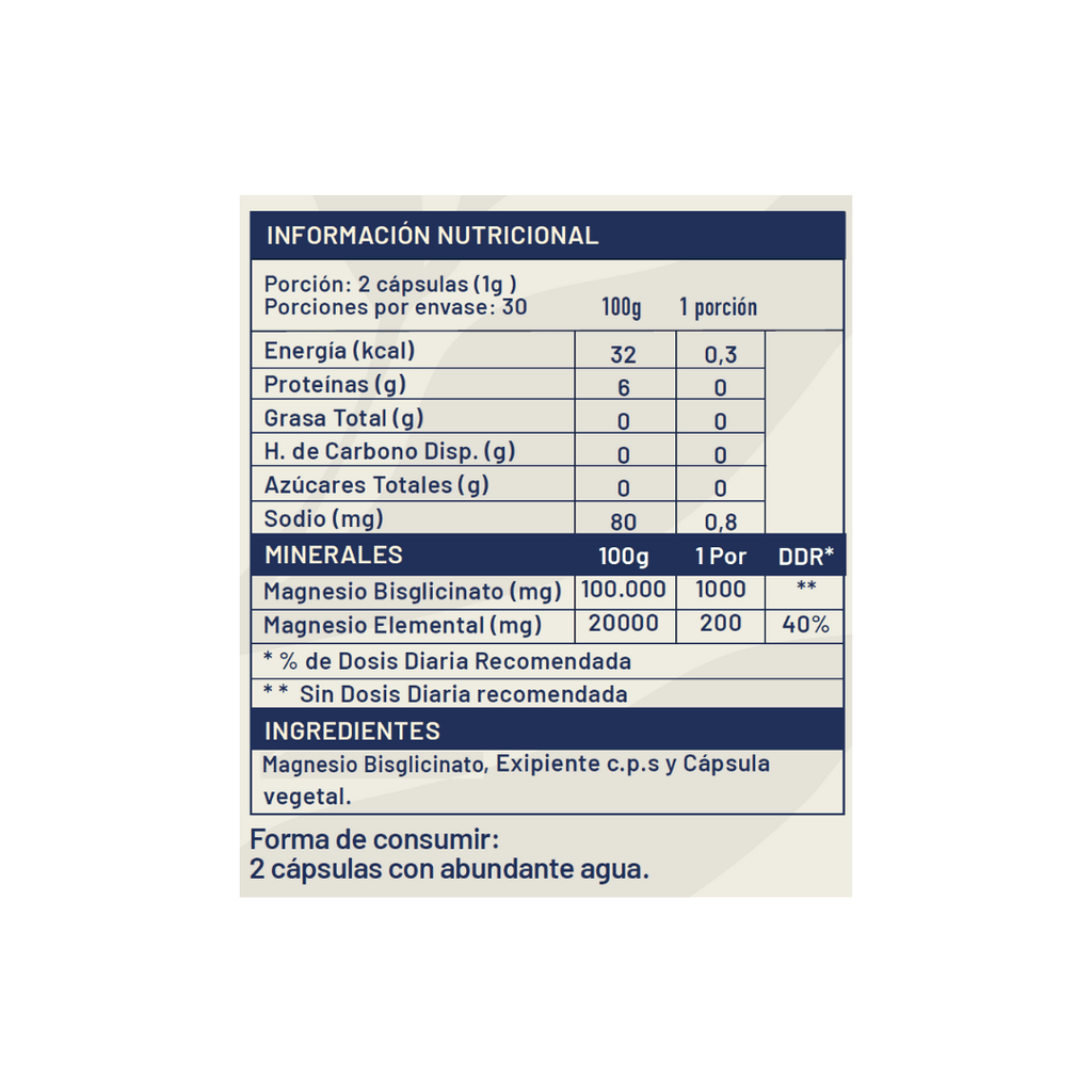 Magnesio Bisglicinato 60 cap Karun Life - KARUN LIFE - Aldea Nativa