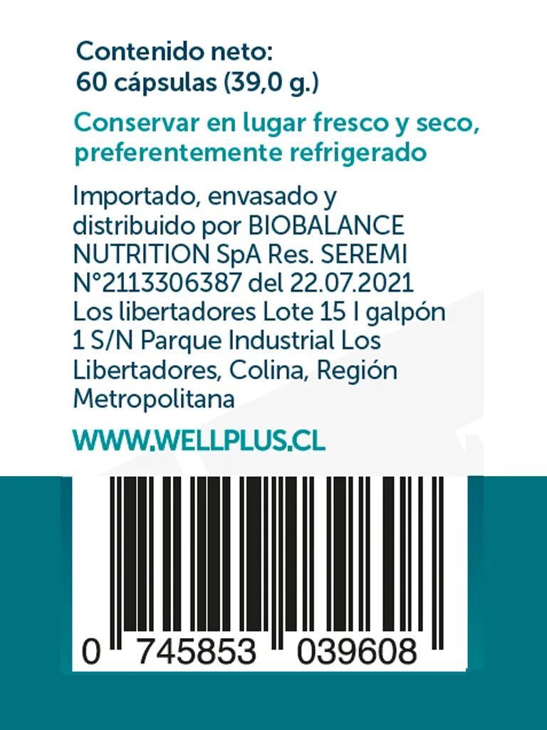 Magnesio Buritrato 60 cap Wellplus - WELLPLUS - Aldea Nativa