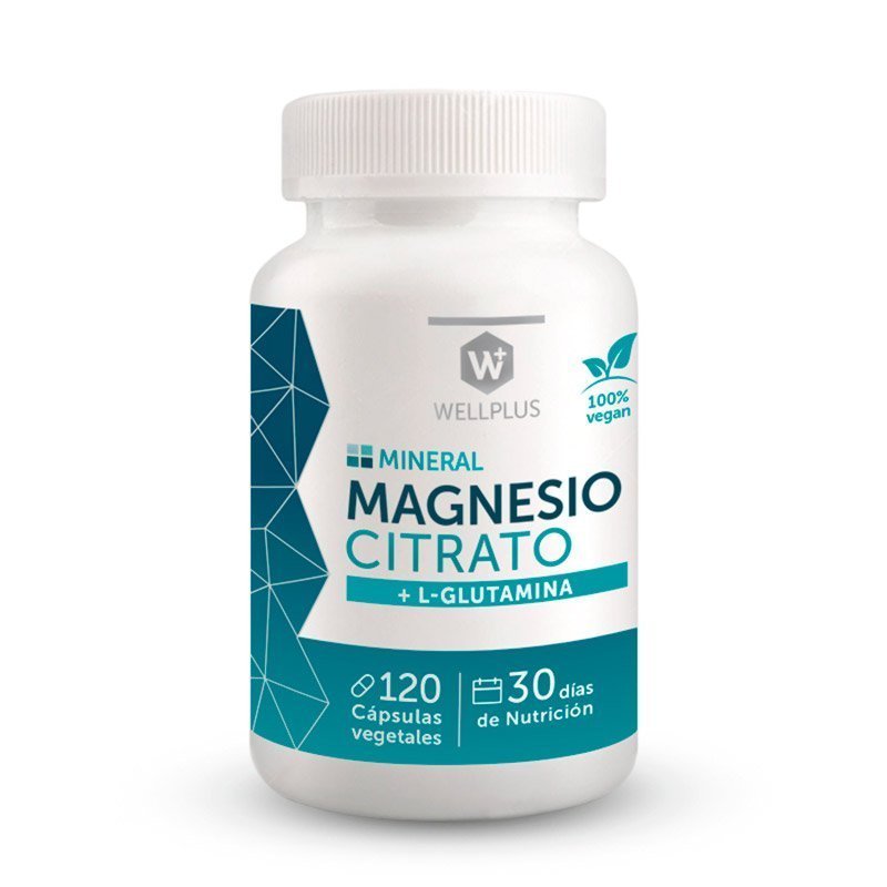 Magnesio Citrato + L Glutamina Wellplus 120 Cap - WELLPLUS - Aldea Nativa