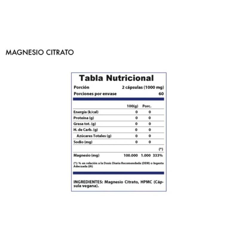 Magnesio Citrato Winkler Nutrition 120 Caps - WINKLER NUTRITION - Aldea Nativa
