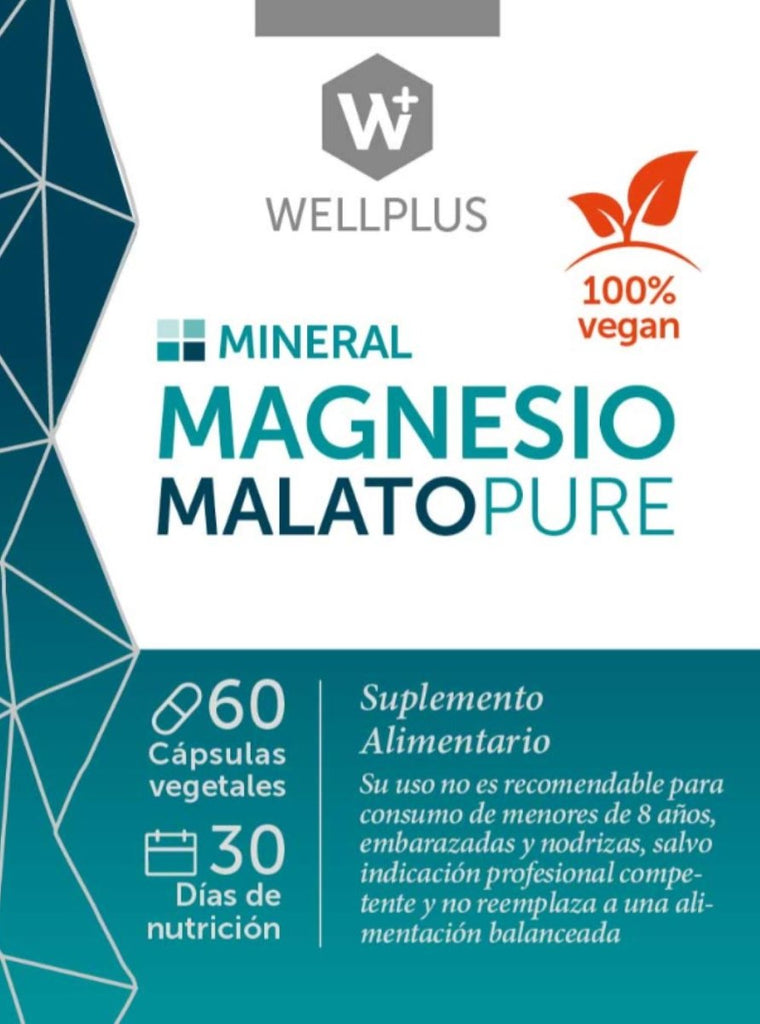 Magnesio Malato Pure Wellplus 60 Cap - WELLPLUS - Aldea Nativa