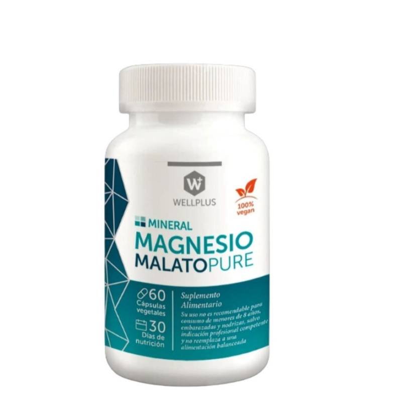 Magnesio Malato Pure Wellplus 60 Cap - WELLPLUS - Aldea Nativa