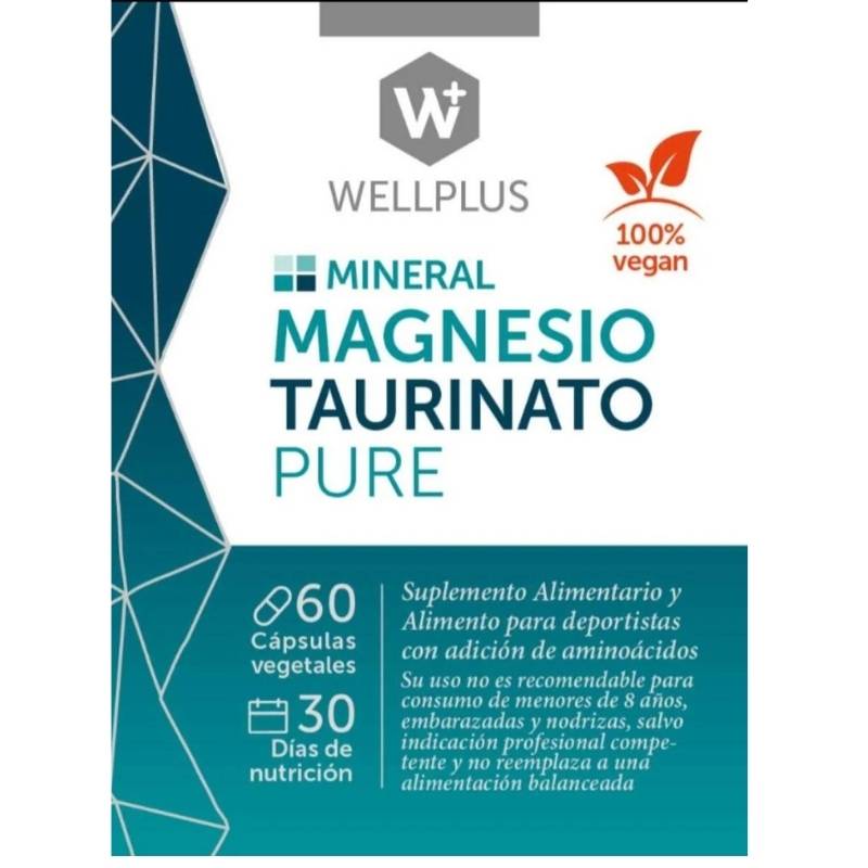 Magnesio Taurinato Pure Wellplus 60 Cap - WELLPLUS - Aldea Nativa