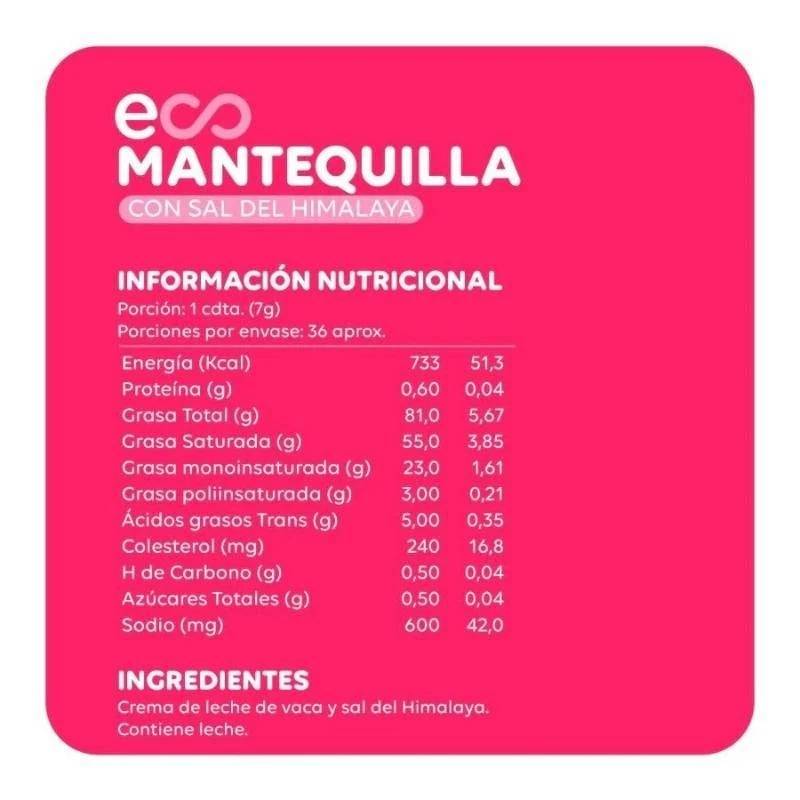 Mantequilla Con Sal Del Himalaya Ecoterra 250 Gr - ECOTERRA - Aldea Nativa