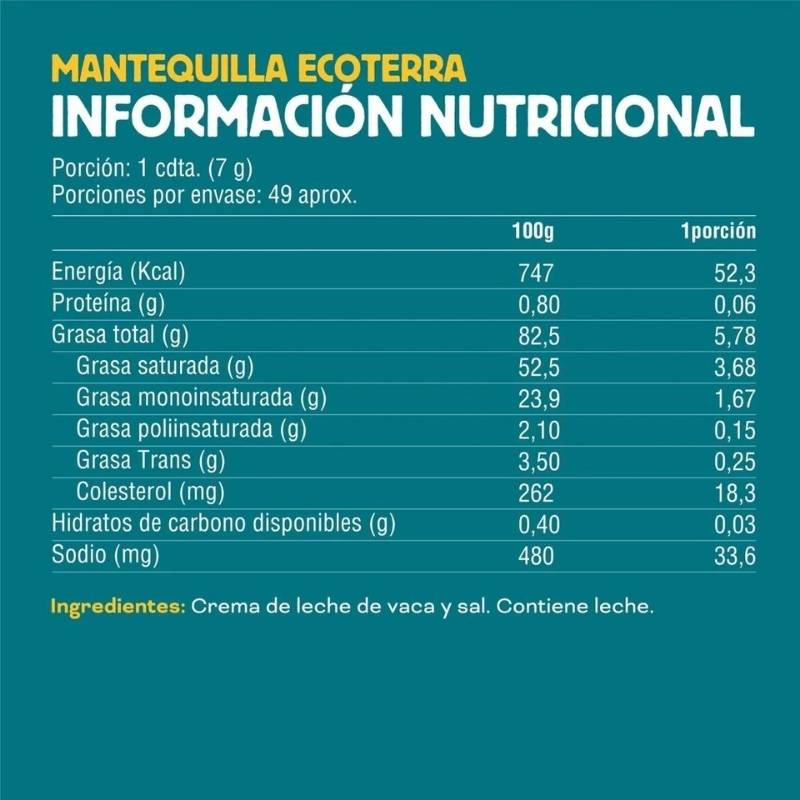 Mantequilla Pan Ecoterra 250 Gr - ECOTERRA - Aldea Nativa