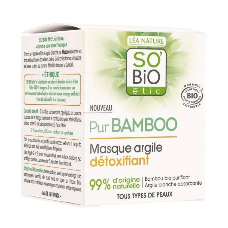 Mascara Facial desintoxicante Arcilla U Bamboo Sobio Etic 50 Ml - SOBIO ETIC - Aldea Nativa