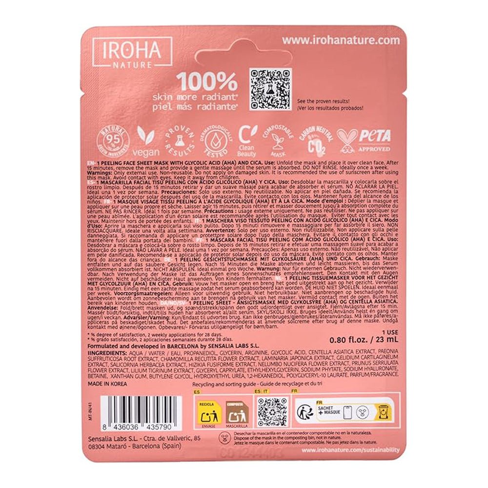 Mascarilla Facial Peeling Glycolic Acid Iroha - IROHA - Aldea Nativa