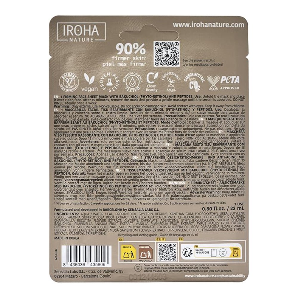 Mascarilla Facial Reafirmante Phyto - Retinol 1un Iroha - IROHA - Aldea Nativa