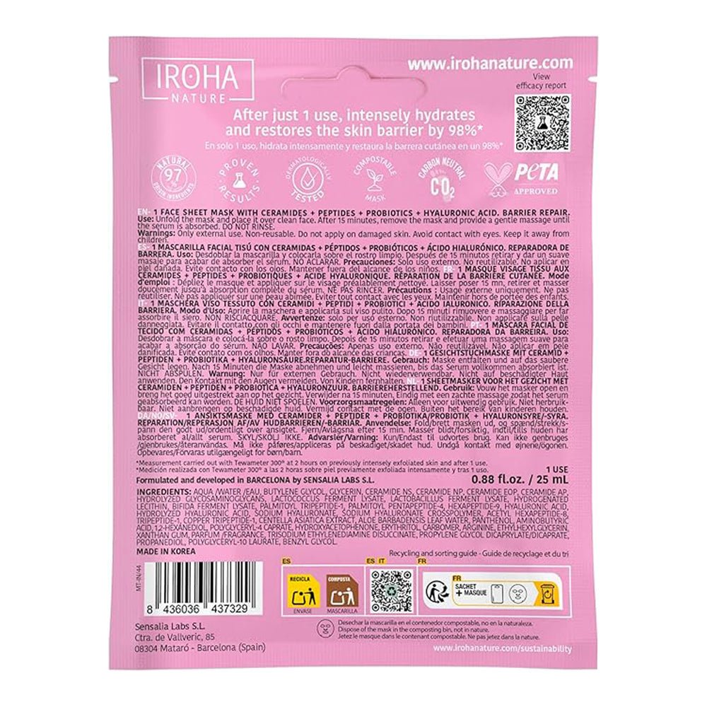 Mascarilla Facial Reparadora Barrera Ceramides UN Iroha - IROHA - Aldea Nativa