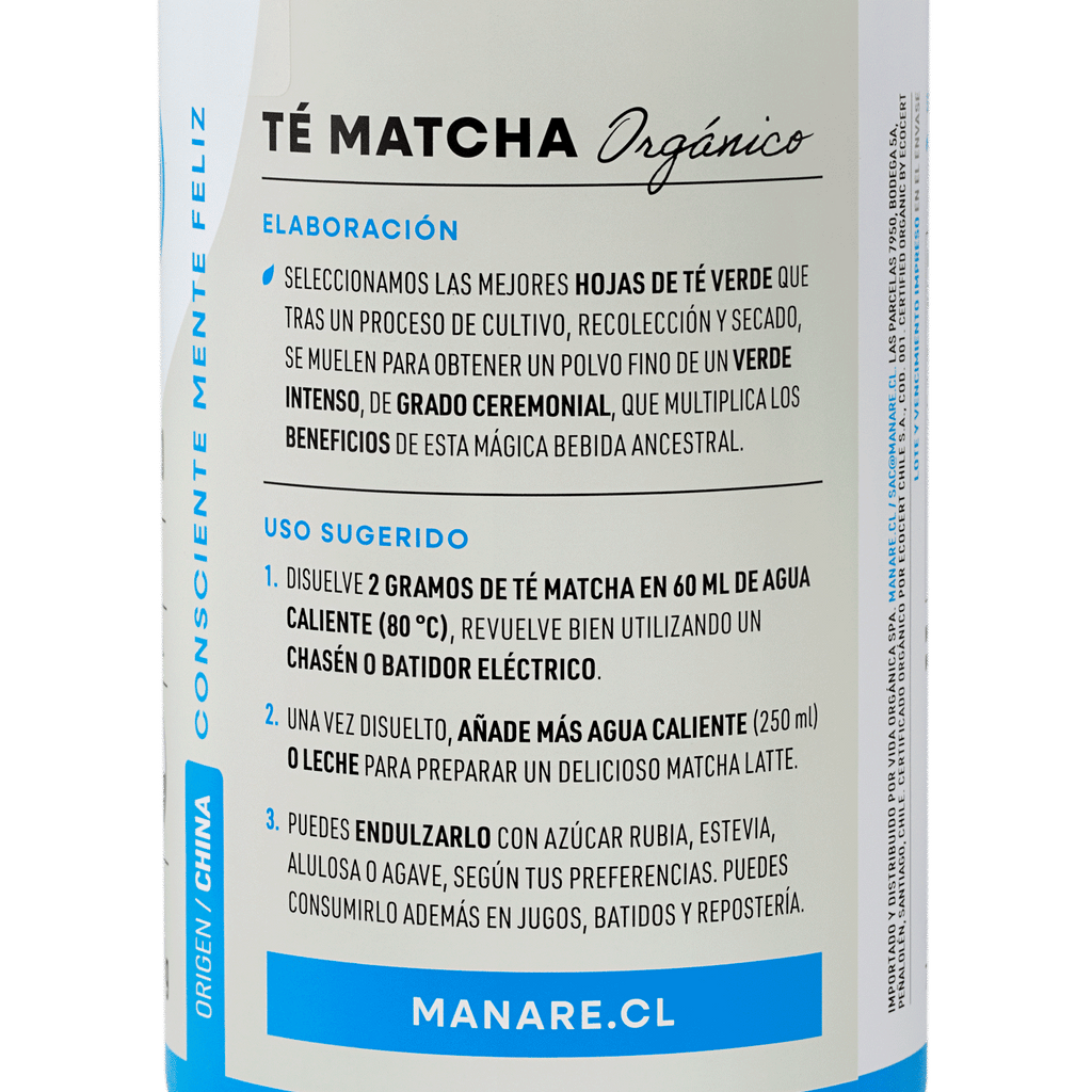 Matcha Org Polvo Manare 100 Gr - MANARE - Aldea Nativa