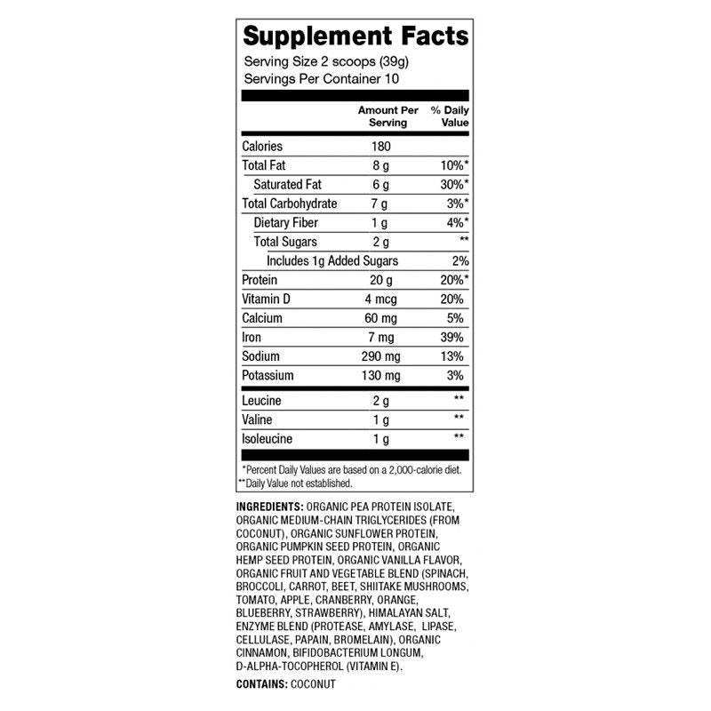 Mct Protein Vainilla Nutiva 390 Gr - NUTIVA - Aldea Nativa