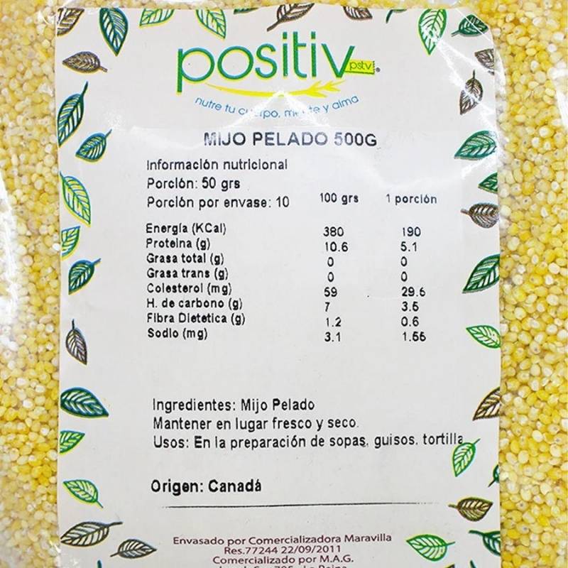 Mijo Pelado Positiv 500 Gr - POSITIV - Aldea Nativa