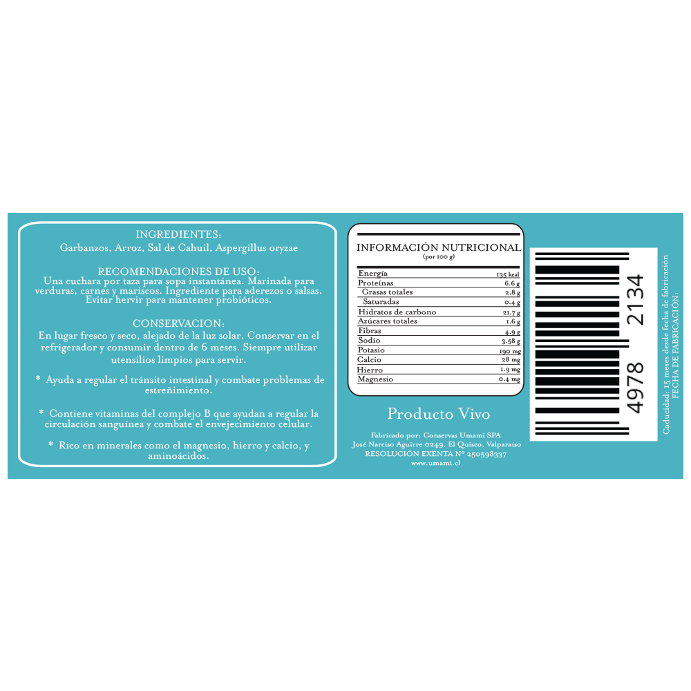 Miso Garbanzo 200 gr Umami - UMAMI - Aldea Nativa