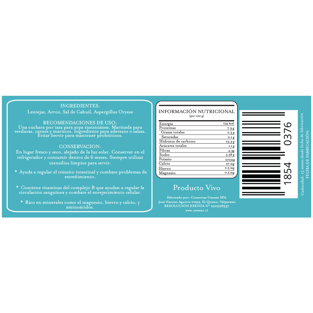 Miso lenteja 200 gr Umami - UMAMI - Aldea Nativa