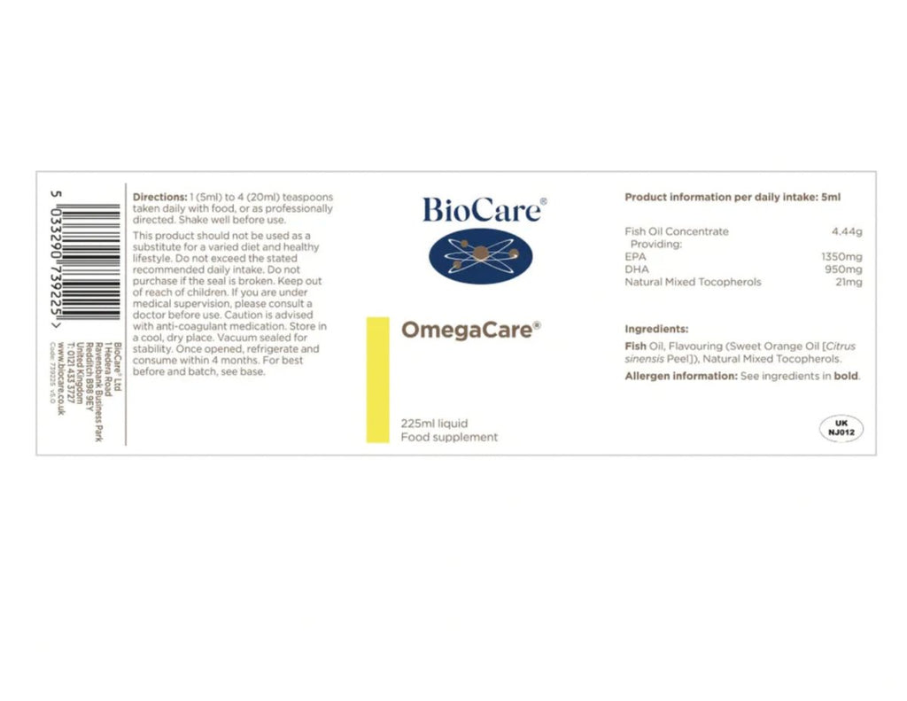 Omega Care Biocare 225 Ml - BIOCARE - Aldea Nativa