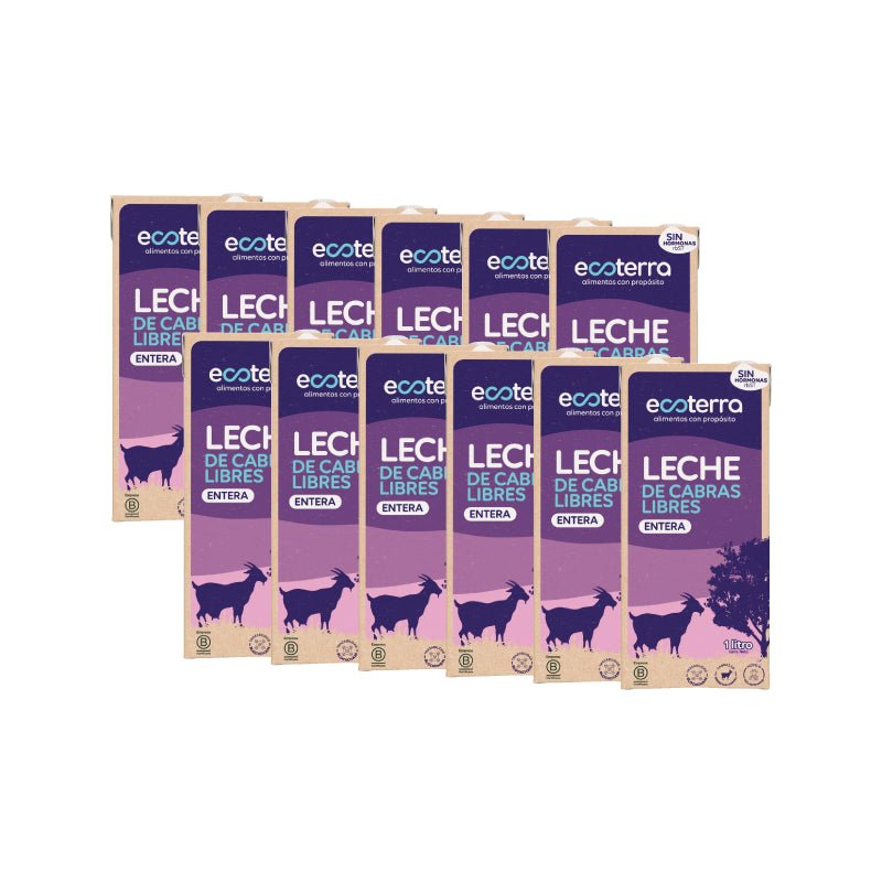 Pack 12 Leche Entera Cabras Libres Ecoterra 1 Lt - ECOTERRA - Aldea Nativa