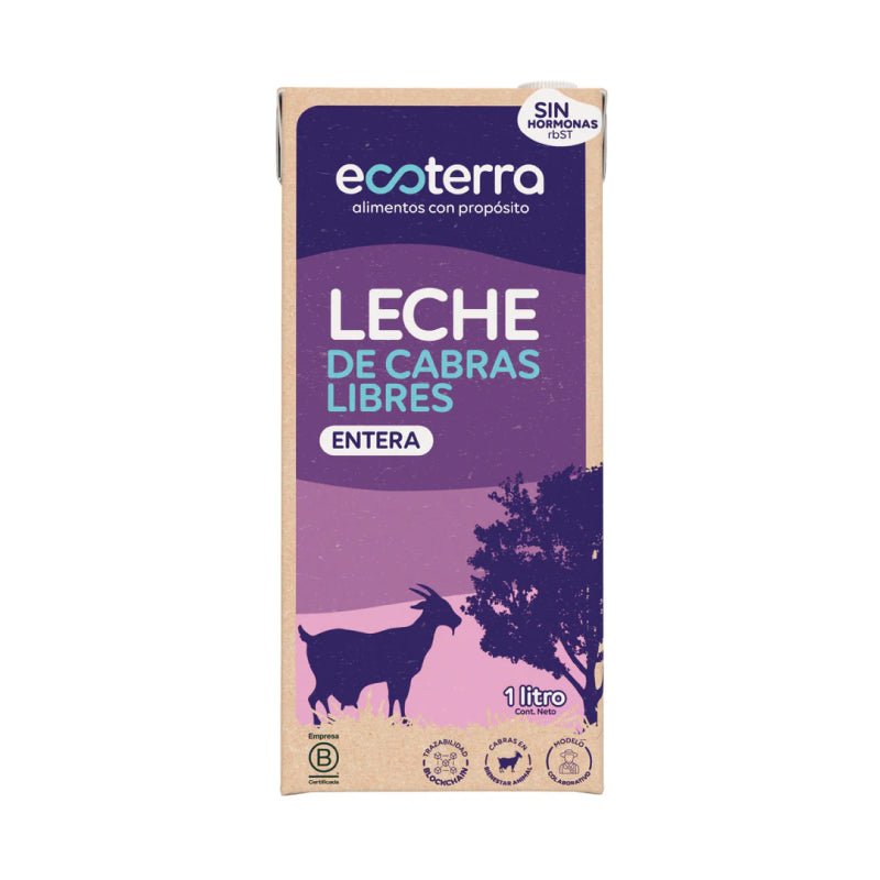 Pack 12 Leche Entera Cabras Libres Ecoterra 1 Lt - ECOTERRA - Aldea Nativa