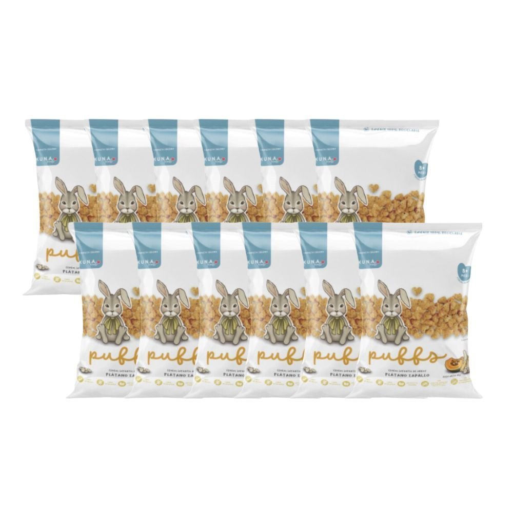 Pack 12 Puffs Platano Zapallo Kuna Foods 10 Gr - KUNA FOODS - Aldea Nativa
