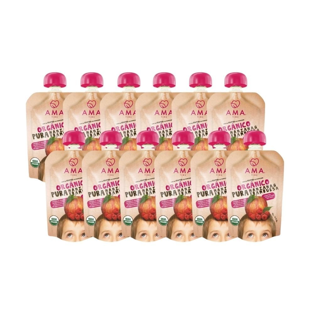 Pack 12 Pure Manzana Frambuesa Org Ama 90 Gr - AMA - Aldea Nativa