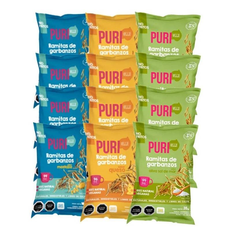 Pack 12 Ramitas Garbanzo Mix Puriramitas 35 Gr - PURIRAMITAS - Aldea Nativa