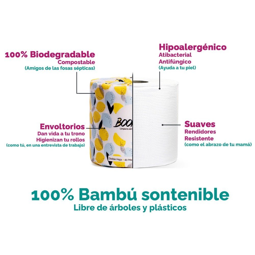 Pack 12 Rollos Eco Papel Higienico Boomba - BOOMBA - Aldea Nativa