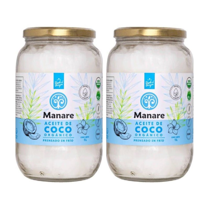 Pack 2 Aceite coco Org 1 lt Manare - MANARE - Aldea Nativa