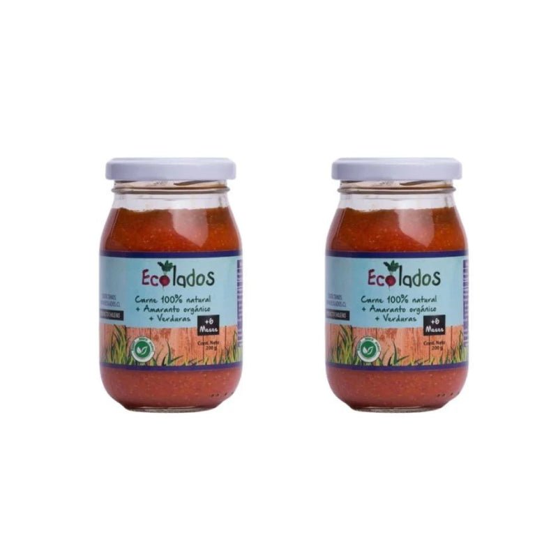 Pack 2 Colado Carne 100% Natural con Amaranto y Verduras Ecolados 200 Gr - ECOLADOS - Aldea Nativa