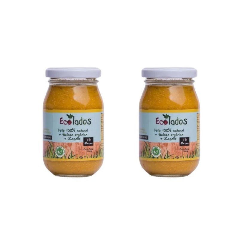 Pack 2 Colado Pollo 100% Natural con Quinoa y Zapallo Ecolados 200 Gr - ECOLADOS - Aldea Nativa
