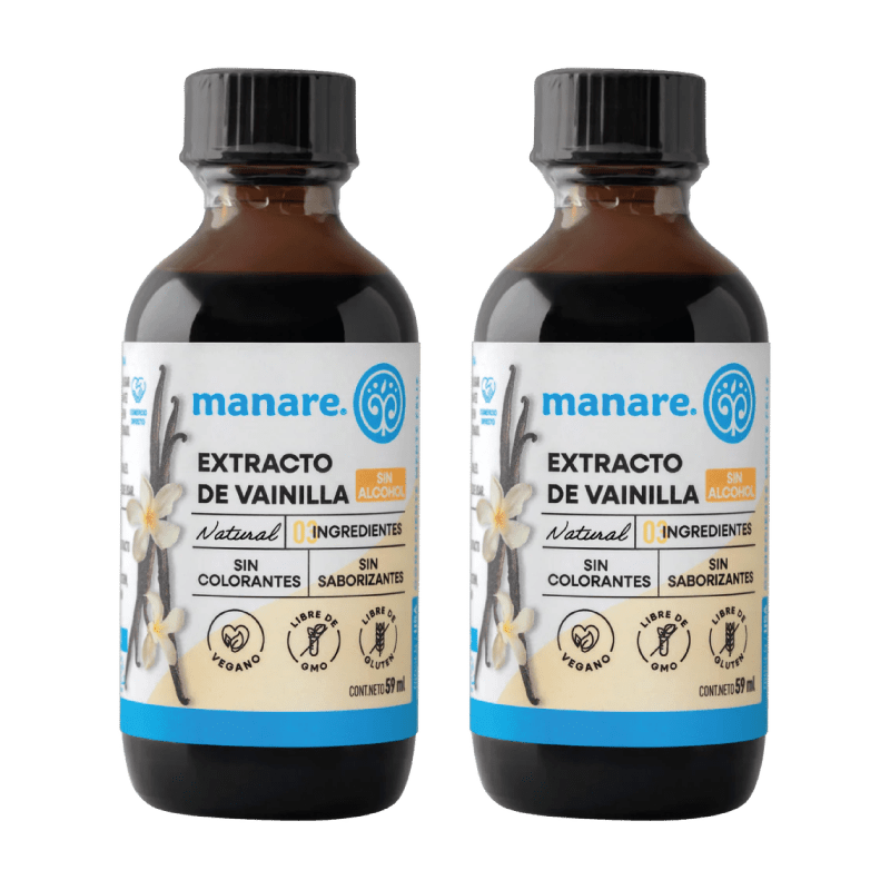 Pack 2 Extracto de vainilla sin alcohol 59 ml Manare - MANARE - Aldea Nativa