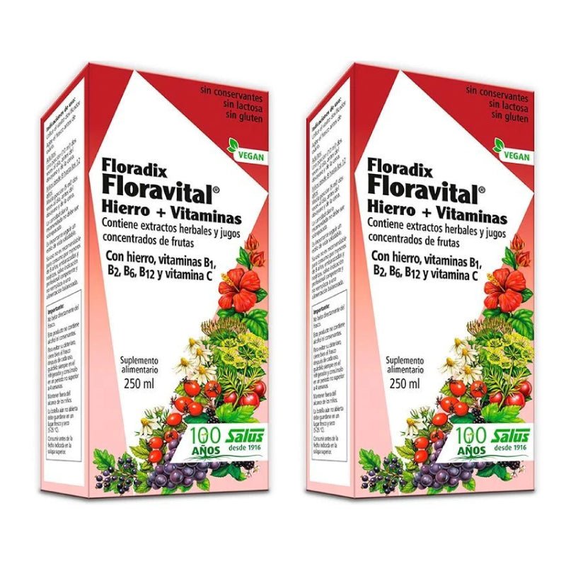 Pack 2 Floradix Floravital 250 ml Salus Flora - SALUS FLORA - Aldea Nativa