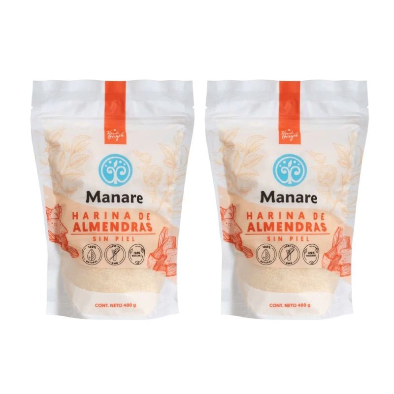 Pack 2 Harina de almendra sin piel 400 gr Manare - MANARE - Aldea Nativa
