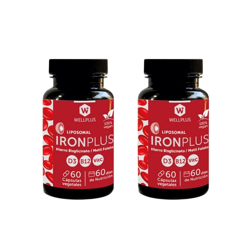 Pack 2 Iron Plus Wellplus 60 Cap - WELLPLUS - Aldea Nativa