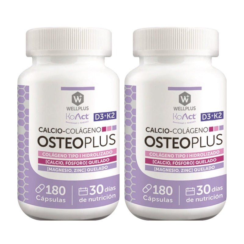 Pack 2 Osteoplus 180 cap Wellplus - WELLPLUS - Aldea Nativa