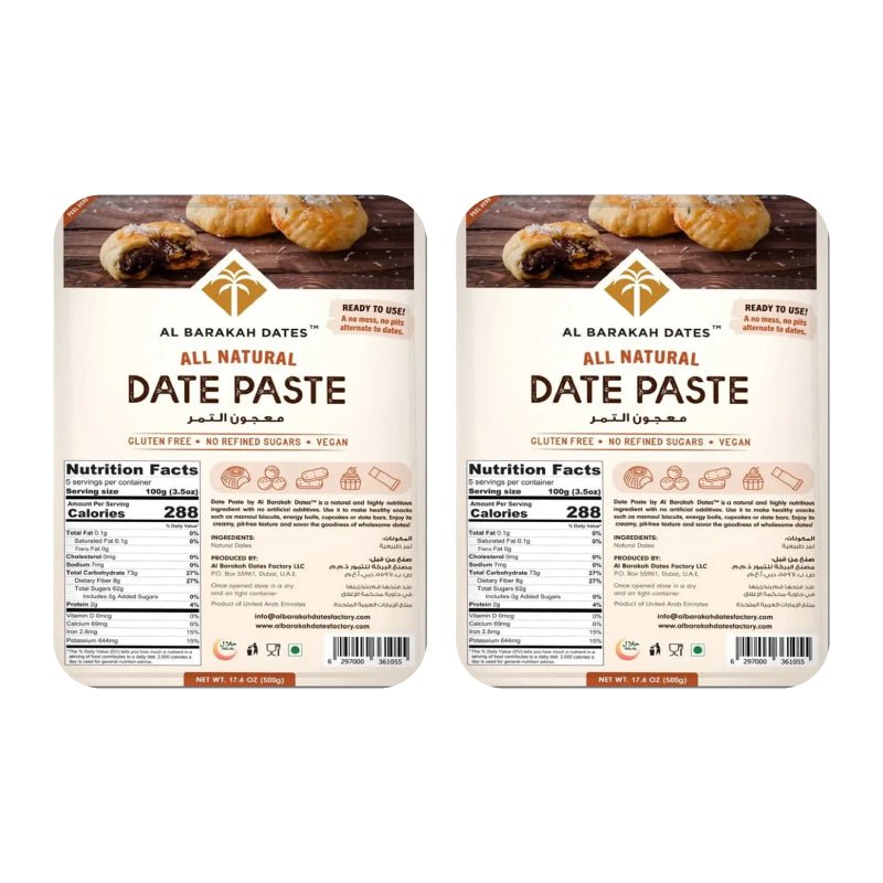 Pack 2 Pasta de datiles 500 gr Al Barakah Dates - AL BARAKAH DATES - Aldea Nativa
