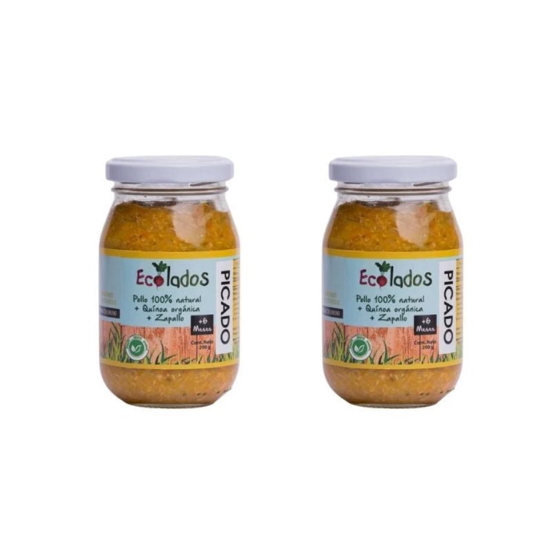 Pack 2 Picado Pollo 100% Natural con Quinoa y Zapallo Ecolados 200 Gr - ECOLADOS - Aldea Nativa