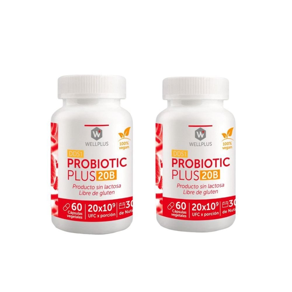 Pack 2 Probiótico 20B Wellplus 60 Cap - WELLPLUS - Aldea Nativa
