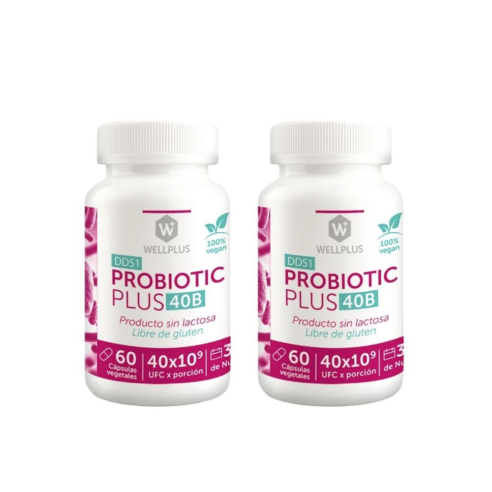 Pack 2 Probiotico 40B Wellplus 60 Cap - WELLPLUS - Aldea Nativa