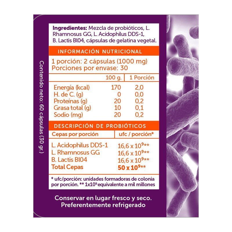 Pack 2 Probiotico 50B Wellplus 60 Cap - WELLPLUS - Aldea Nativa